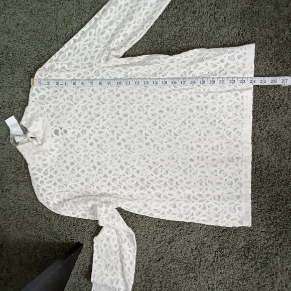 NWT! LOFT Whisper WhiteLace Long Sleeve Top - Picture 5 of 9